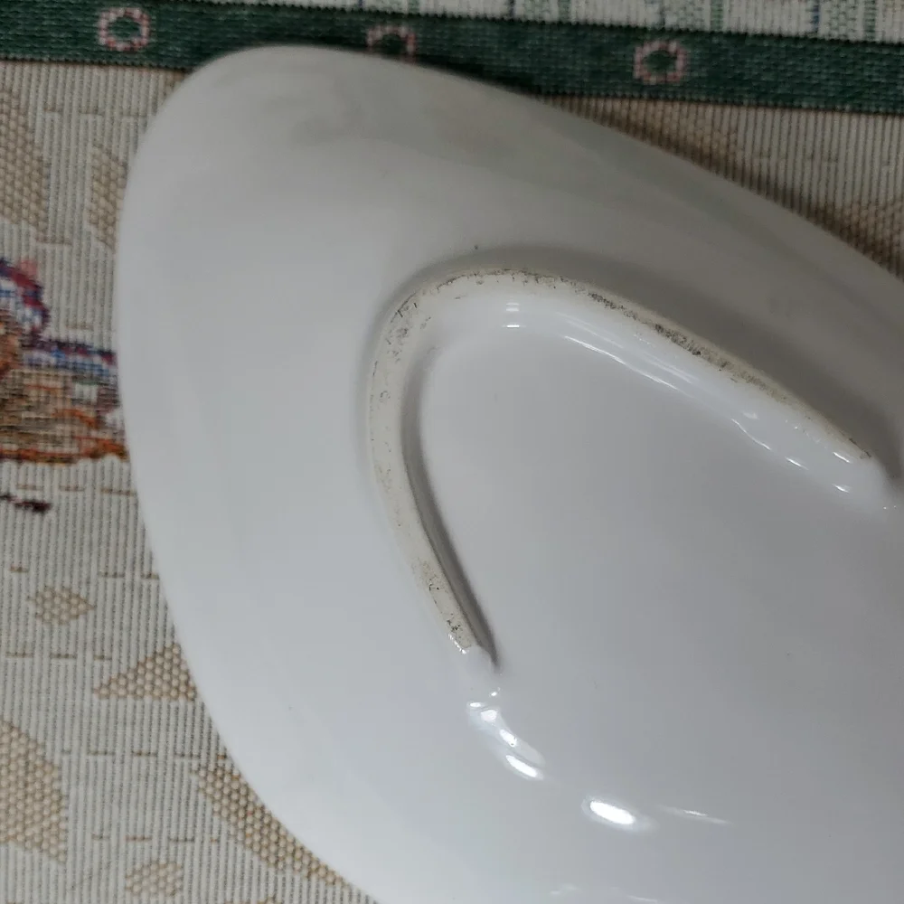 White Butterfly Divided Ceramic Serving Dish Tray Plate